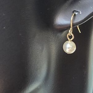Gold Pearl Drop Earrings